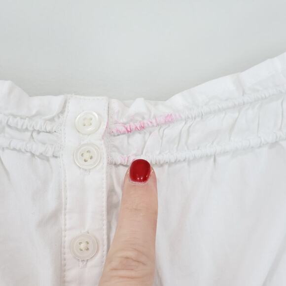 Madewell Smocked Button-Front Top in Poplin Eyelet White Size Small NWT - Picture 5 of 7